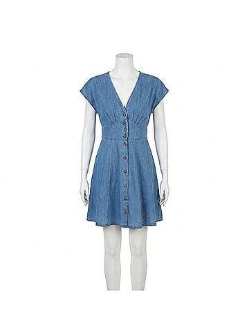 Marine Layer Camila Mini Dress in Light Wash (view 1)