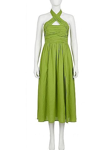 Astr Zaria Midi Dress in Avocado (view 1)