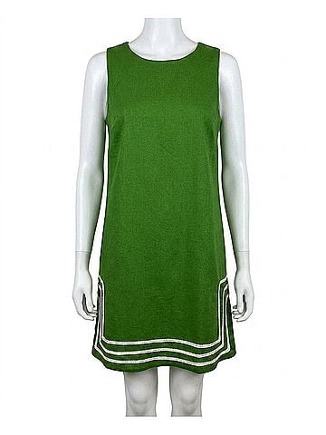 Entro Contrast Rope Trim Mini Dress in Matcha (view 1)