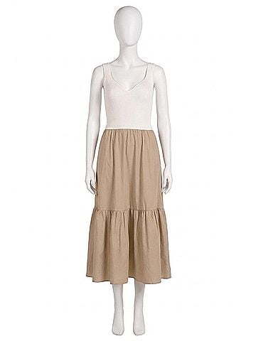 Elan Rhodes Sweater Knit Maxi Dress in White/Beige (view 1)
