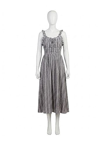 FRNCH Obea Midi Dress in Blue Denim (view 1)