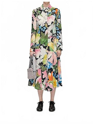 STINE GOYA Front Placket Midi Polo Dress in Flowers Under The Sun (view 2)