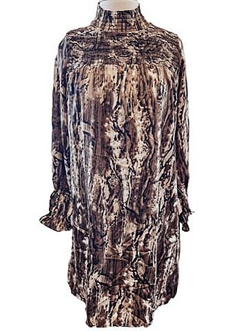 THML Women's Printed Smock Dress in Brown (view 1)