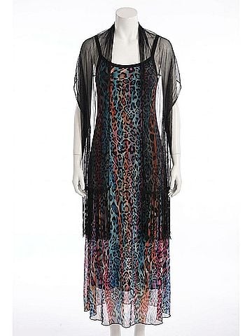 Angel Vibrant Leopard Maxi Dress in Black (view 1)