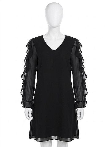 Frank Lyman Design Woven Dress in Black (view 1)