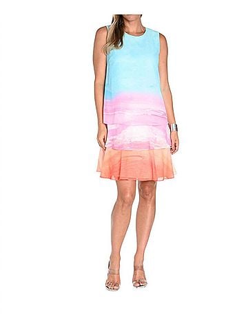 Frank Lyman Design Sleeveless Layered Dress in Pastel (view 2)