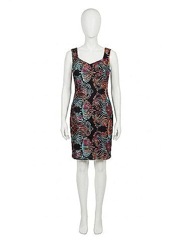 Frank Lyman Design Floral Bodycon Knee-Length Dress in Black Multi (view 1)