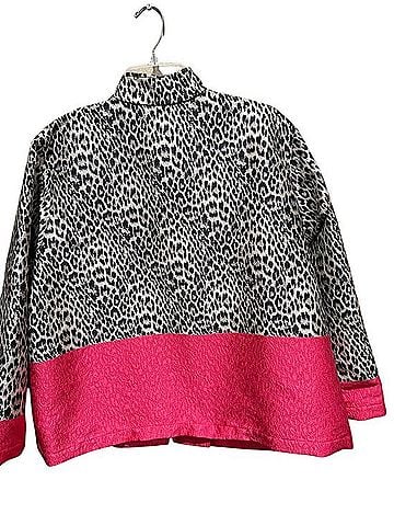 Caroline Rose Leopard Print Colorblock Statement Jacket Blazer (view 2)