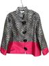 Caroline Rose Animal Print Black Pink Blazer Size L - photo 1