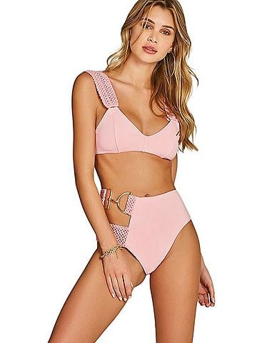 Empress High-Waist Crochet Strap Bikini Two Piece Swimsuit (view 1)