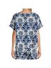 bryn WALKER 100% Linen Print Multi Color T-Shirt Size XXS - photo 2