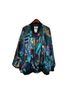 Venezia 100% Polyester 100% Nylon 100% Acrylic Print Multi Color Black Jacket Size 26 - photo 1
