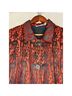 Chico's Design Animal Print Graphic Red Black Jacket Size L - photo 5