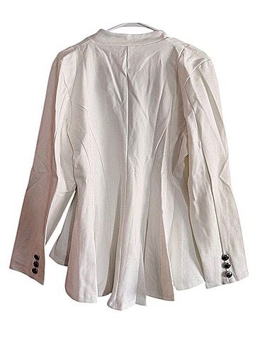 Lord & Taylor Double Lapel Peplum Ponte Office Blazer Blazer (view 2)