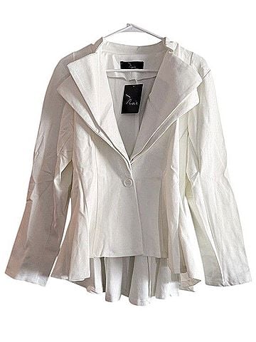 Lord & Taylor Double Lapel Peplum Ponte Office Blazer Blazer (view 1)