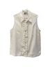 edward 100% Linen Solid White Sleeveless Button-Down Shirt Size 1X - photo 1