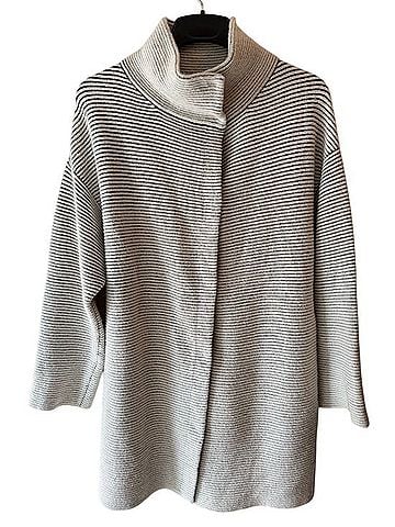 Escada Cozy Ribbed High-Collar Coat (view 1)