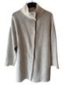 Escada Solid Stripes Gray Coat Size XL - photo 1