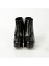 Chanel 100% Leather Black Ankle Boots Heels Size Size EU 37 1/2 - photo 3