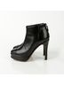 Chanel 100% Leather Black Ankle Boots Heels Size Size EU 37 1/2 - photo 4