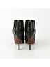 Chanel 100% Leather Black Ankle Boots Heels Size Size EU 37 1/2 - photo 5