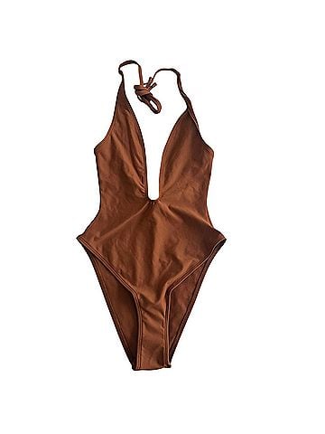 SKIMS Iconic Swim Deep Plunge One Piece Swimsuit (view 1)