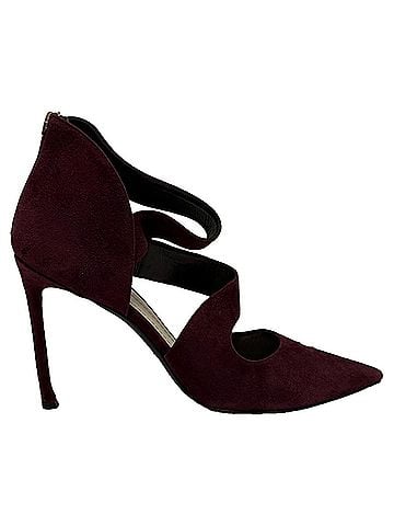 Christian Dior Dior Strappy Pointed-Toe Pumps in Burgundy Suede (view 1)