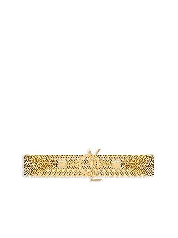 Saint Laurent Metal Cassandre Chain Bracelet (view 2)