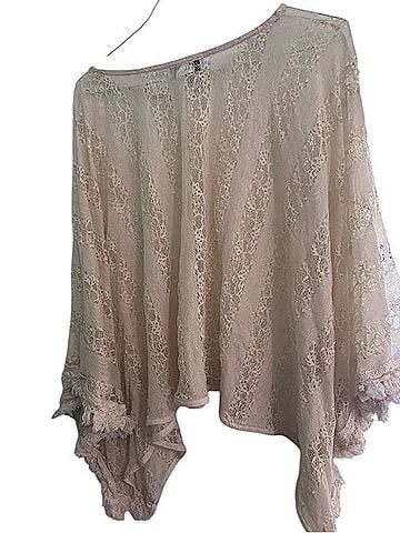 Muche et Muchette Boho Lace Poncho Tunic T-Shirt (view 2)