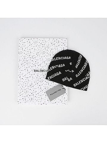 Balenciaga Allover Logo Beanie (view 1)