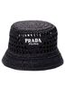 Prada 100% Leather Black Raffia Bucket Hat One size - photo 2