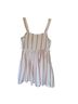 Roxy 100% Cotton Stripes Tan White Pink Romper Size XL - photo 2