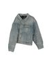 Balenciaga 100% Leather Blue Asymmetric Denim Jacket Size XS - photo 1