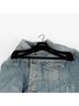 Balenciaga 100% Leather Blue Asymmetric Denim Jacket Size XS - photo 3