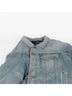 Balenciaga 100% Leather Blue Asymmetric Denim Jacket Size XS - photo 4