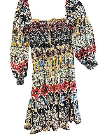 Alice + Olivia Paisley Smocked Mini Dress Casual Dress (view 2)