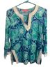 Lilly Pulitzer Floral Multi Color 3/4 Sleeve Blouse Size S - photo 1