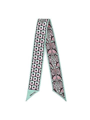 Prada Printed Silk Twill Skinny Scarf (view 2)
