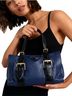 Isaac Mizrahi 100% Leather Blue Black Shoulder Bag One size - photo 1