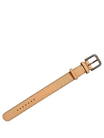 Dolce & Gabbana Beige Embossed Leather Gold Buckle Belt Strap Women's Bracelet (view 2)