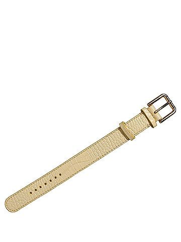 Dolce & Gabbana Beige Embossed Leather Gold Buckle Belt Strap Women's Bracelet (view 2)