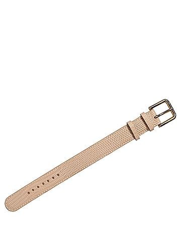 Dolce & Gabbana Beige Textured Leather Gold Buckle Belt Strap Women's Bracelet (view 2)