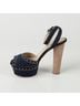 Prada 100% Denim Blue Size Studded Sandal Heel Size EU 38 - photo 4