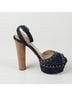 Prada 100% Denim Blue Size Studded Sandal Heel Size EU 38 - photo 6