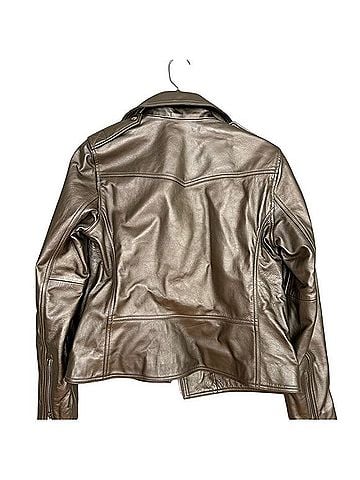 Ralph Lauren Metallic Leather Moto Jacket Jacket (view 2)