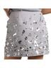 Jonathan Simkhai 100% Wool 100% Polyester Print Gray Silver Active Skirt Size 8 - photo 2