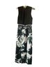 Betsy & Adam Floral Black White Green Jumpsuit Size 4 - photo 1