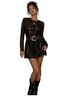 Ronni Nicole Animal Print Black Gold Cocktail Dress Size 12 - photo 1