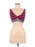 Gap Fit Stripes Multi Color Pink Blue Swimsuit Top Size M - photo 1