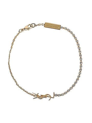 Saint Laurent Cassandra Rhinestone Charm Chain Bracelet (view 1)